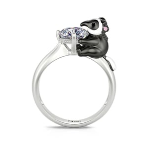 Jeulia Hug Me "Tiny Anteater" Round Cut Sterling Silver Ring