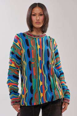 AKIRA Vintage Cool Oversized Multi Color Sweater | Size Medium