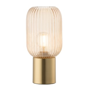Galway Crystal Fluted Glass Table Lamp - Amber