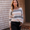 Mock Neck Sweater - Celestial Plaid