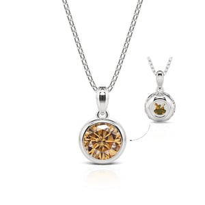 Jeulia Hollow Bear Reversible Necklace Sterling Sliver