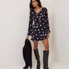 Navy Polka Dot Leighton Mini Dress