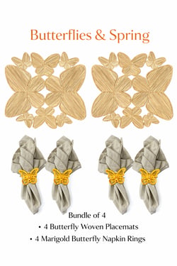 Butterflies & Spring Bundle - Natural Palm with Color Accents / Marigold