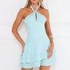 Sunset Shores Halter Mini Dress Blue