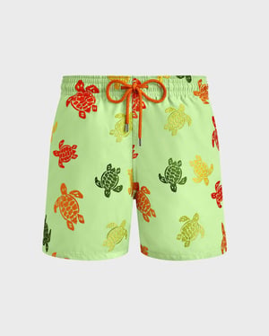 Vilebrequin - Men Swim Shorts Embroidered Tortue Multicolore - Limited Edition - Swimwear - Mistral - Green - Size 4XL