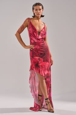 AKIRA Hillary Floral Maxi Dress | Size XL