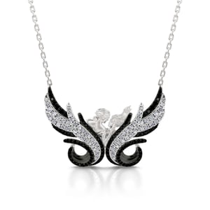 Jeulia "Eternal Love" Butterfly Lovers Sterling Silver Necklace