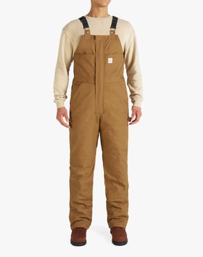 Men's Loose Fit Duck Insulated Canvas Bib Overalls