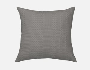 QE Home Waffle Cotton Euro Sham in Charcoal, Geometric, Grey, 26" x 26"