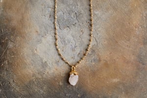 nkuku Hadari Rose Quartz Necklace | Gifting | One Size | Gold