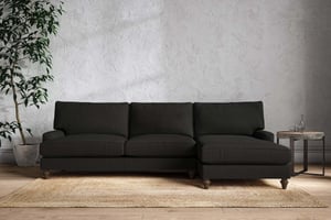 nkuku Marri Right Hand Chaise Sofa | Make To Order | Grand | Brera Linen Charcoal