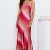 Candy Lips Satin Maxi Dress Pink
