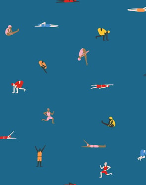 Olympians' Wallpaper by Tea Collection - Cadet Blue - Traditional / 27 in. x 27 ft.