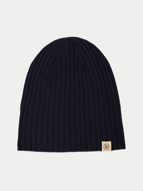Cashmere Rib Knit Hat - One Size / navy blazer / AK0234-1574