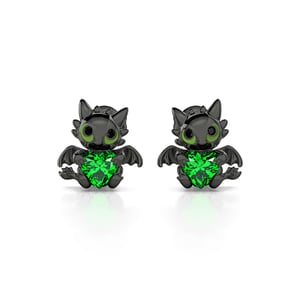 Jeulia Hug Me "Your Dragon" Heart Cut Sterling Silver Earrings
