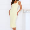 Easy Does It Knit Midi Dress Yellow