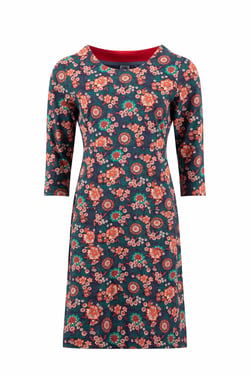 Weird Fish Starshine Printed Jersey Dress Dark Blue Size 14
