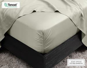QE Home 350TC BeechBliss TENCEL™ Modal Fitted Sheet in Switchgrass, Green, King