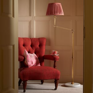Cranling articulated standing lamp in brass with a white marble base