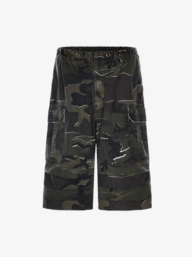 Thesupermade Retro Camouflage Workwear Baggy Jorts - Dark Slate Grey / XL