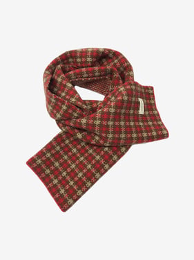 Vintage Holiday Plaid Knit Scarf - Red / ONE SIZE