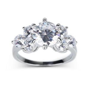 Jeulia Cluster Sterling Silver Ring