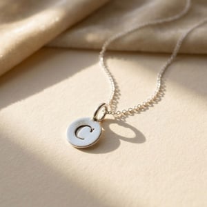 Initial Letter Personalised Charm Sterling Silver Necklace - Z