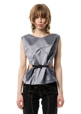 SATIN BELTED TOP - XL