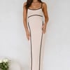 Elite Touch Maxi Dress Beige