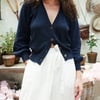 Greta Cardigan in Midnight Navy