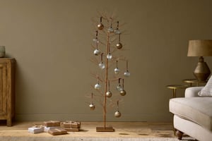 nkuku Charida Base Wire Tree | Christmas Decorations | Extra Large | Brass
