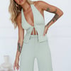 Along The Beach Halter Top Sage