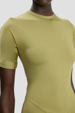 Victoria Beckham Blaire Midi Dress In Greenfinch - 16 - Womens
