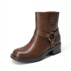DREAM PAIRS Women   s Rebel Chic Motorcycle Boots