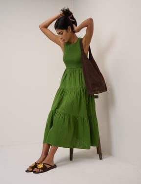 Green Sleeveless Charlie Midi Dress