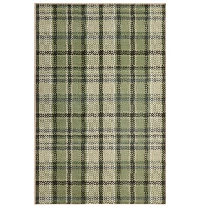 Isla Plaid Green Eco-Washable Rug - 120x185cm