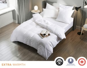 QE Home Cachet Hungarian Goose Down Duvet, Crafted in Canada, RDS Certified, Super King
