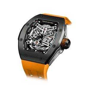 TSAR BOMBA Men's Automatic Watch | Dark Green & Yellow | Skeleton Mechanical Wristwatch | Stainless Steel Case | 5ATM Waterproof Luxury Sports Watch | Atomic TB8218