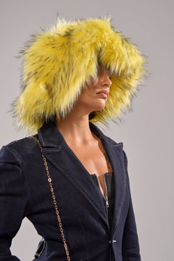 AKIRA Ellie Faux Fur Bucket Hat | Black