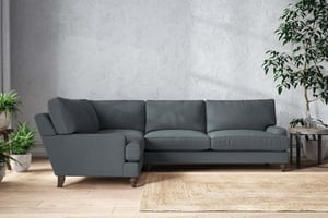 nkuku Marri Left Hand Corner Sofa | Make To Order | Grand | Recycled Cotton Stone