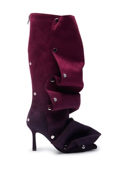 AKIRA Azalea Wang Imogine Purple Ombre Folded Detail Stiletto Boot | Size 11