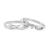 Jeulia Custom Twist Heart Couple Ring Set