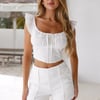 All About Last Night Crop Top White