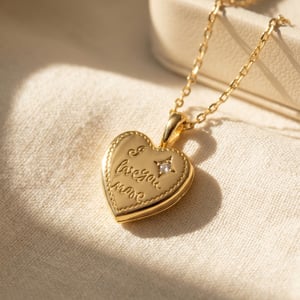 I Love You More Heart Charm Gold Plated Necklace - no thank you