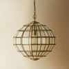 Killala pendant light in brass and glass