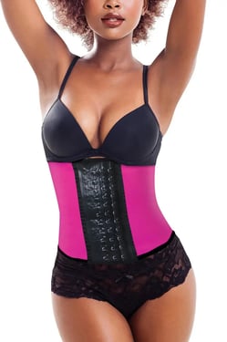 Corset Belt Short Latex - Pink Neon / 5XL