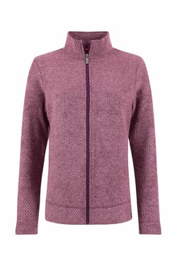 Weird Fish Faire Full Zip Textured Fleece Aubergine Size 8