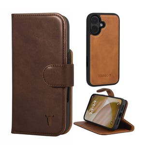 iPhone 17 Leather Case (with Detachable Cover & MagSafe Compatible) - Dark Brown