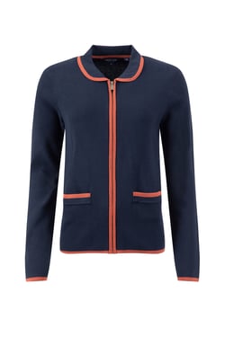 Weird Fish Jess Fine Knit Zip Through Cardigan Midnight Size 8