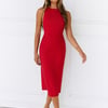 Executive Edge Midi Dress Red